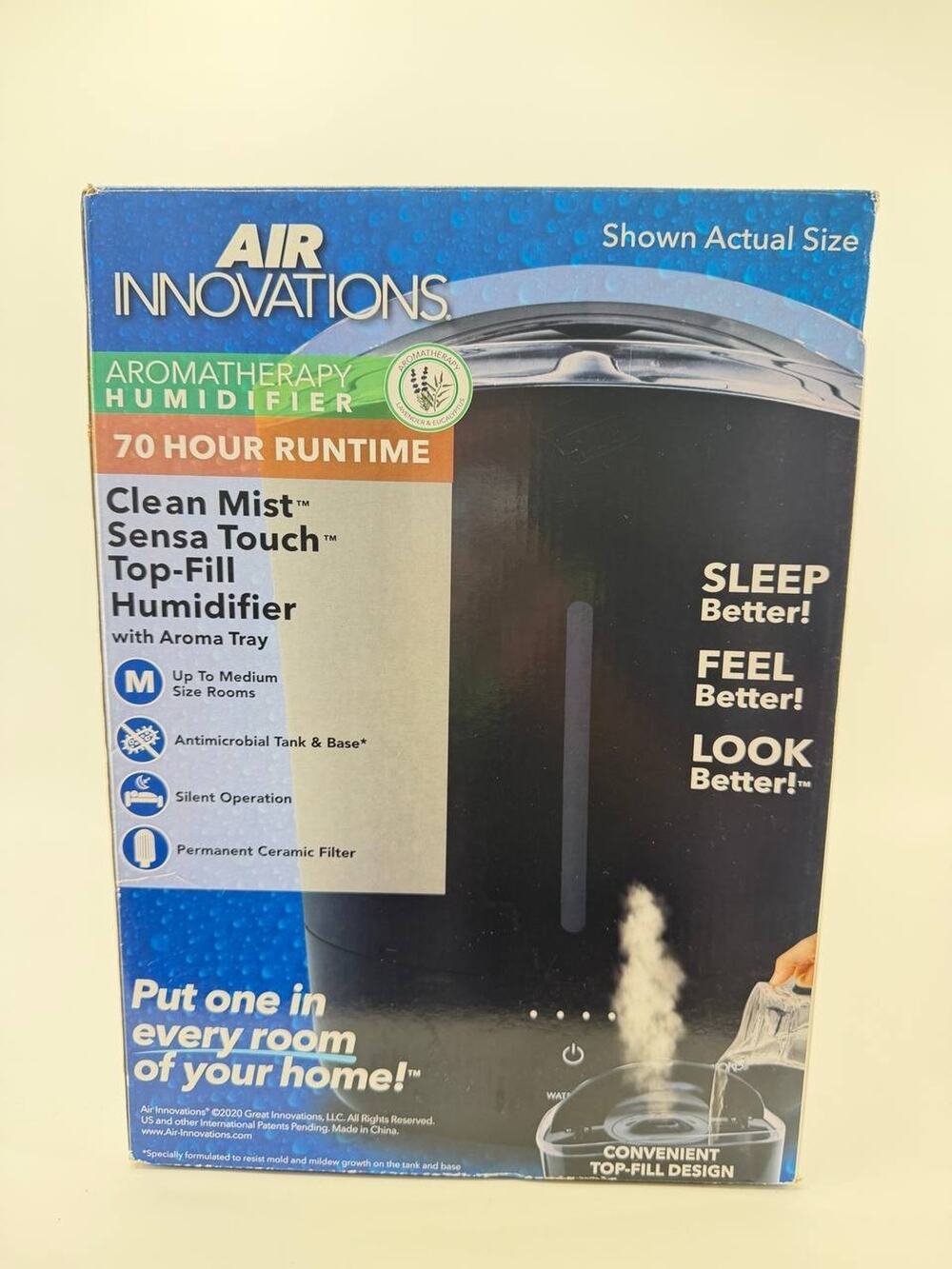 Air Innovations MH-325 Aromatherapy Top Fill Humidifier 70Hr 2.70 lb Open Box